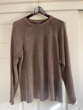 Men  Ribbed Crewneck Sweater - Brown